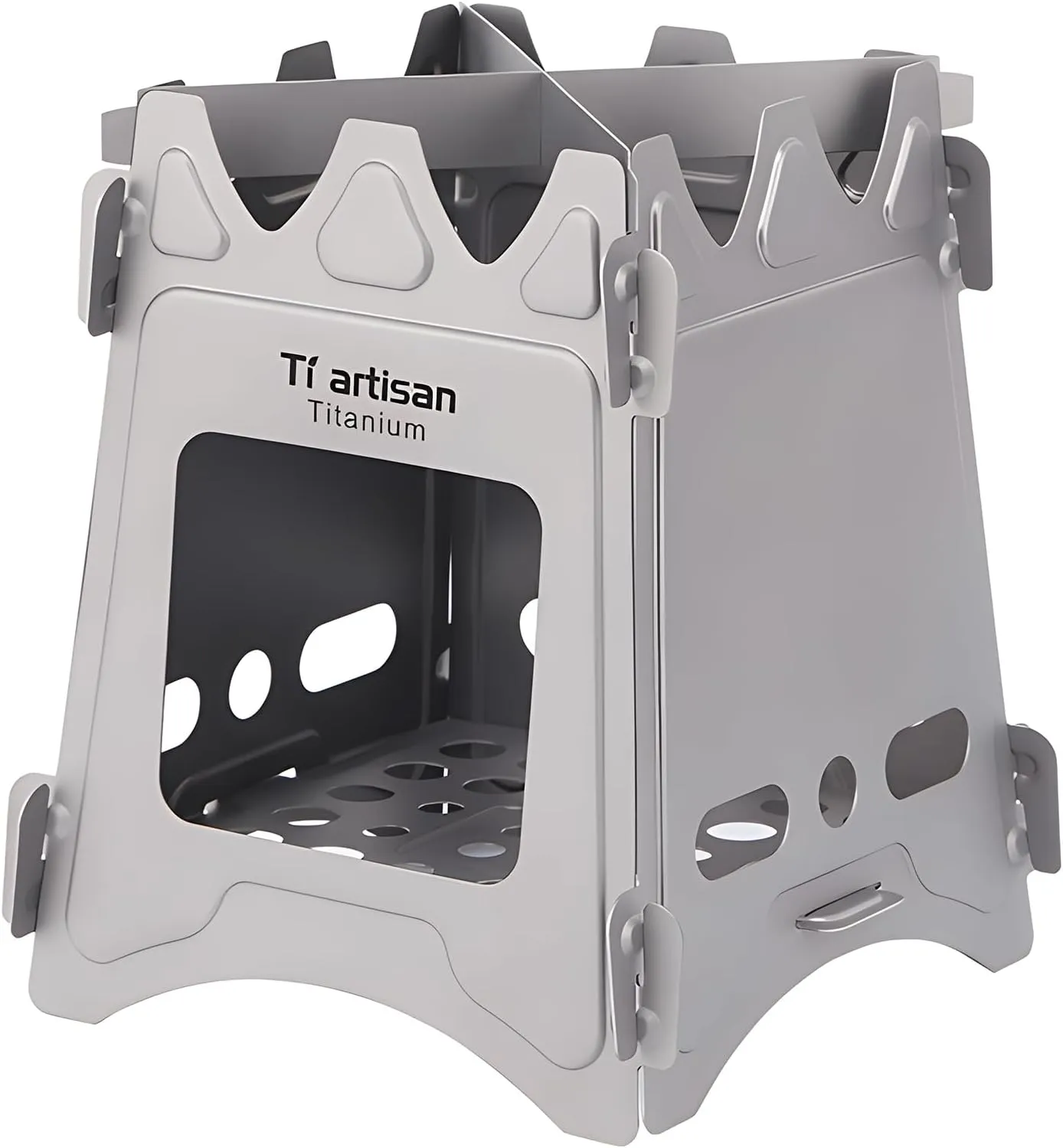 Titanium Wood Burning Stove, Camping Stove, Foldable Titanium Portable Backpacking Stove for Outdoor Camping Picnic BBQ