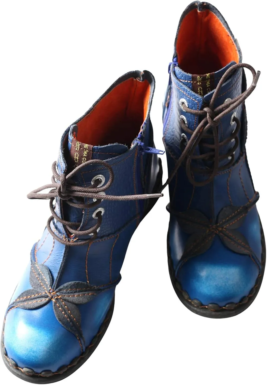 TMA EYES Brand Washed Leather Oxford Women's Boots Mother Shoes