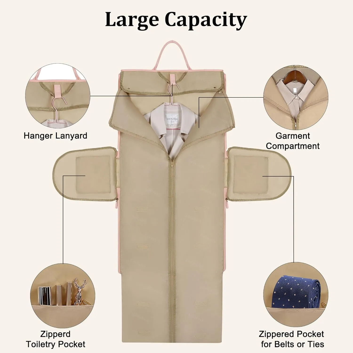 Travel Garment Bag Stylish Large PU Leather Suit Bag Convertible Garment Bags for Travel with Shoe Pouch 2 in 1 Foldable Duffle Bag
