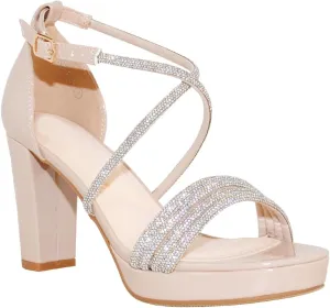 TRENDSUP Women's Hi-Chunk High Heel Pump Sandals