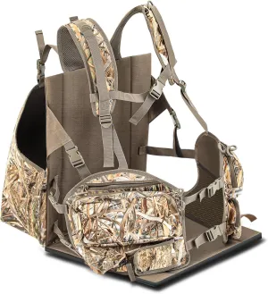 Turkey Vest with Seat Lightweight Hunting Vest with Game Bag and Plenty of Pockets for Calls and Strikers Hunting Gear for Turkey Dove and Upland Bird for Men Women