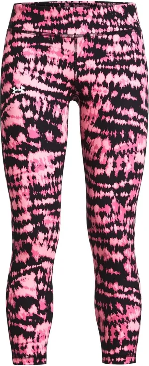 Under Armour Girl's Motion Printed Crop (Big Kids) Fluo Pink/Black/White LG (14-16 Big Kid)