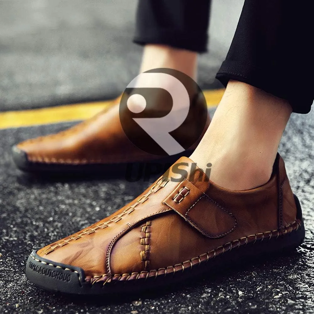 UPIShi Leather Mens Casual Slip-On Driving Loafers Oxford Walking Boat Sneaker Shoes