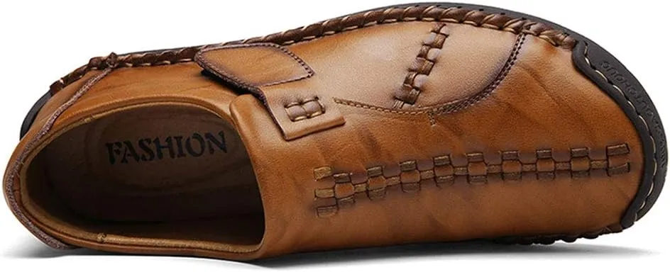 UPIShi Leather Mens Casual Slip-On Driving Loafers Oxford Walking Boat Sneaker Shoes