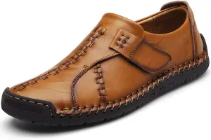 UPIShi Leather Mens Casual Slip-On Driving Loafers Oxford Walking Boat Sneaker Shoes
