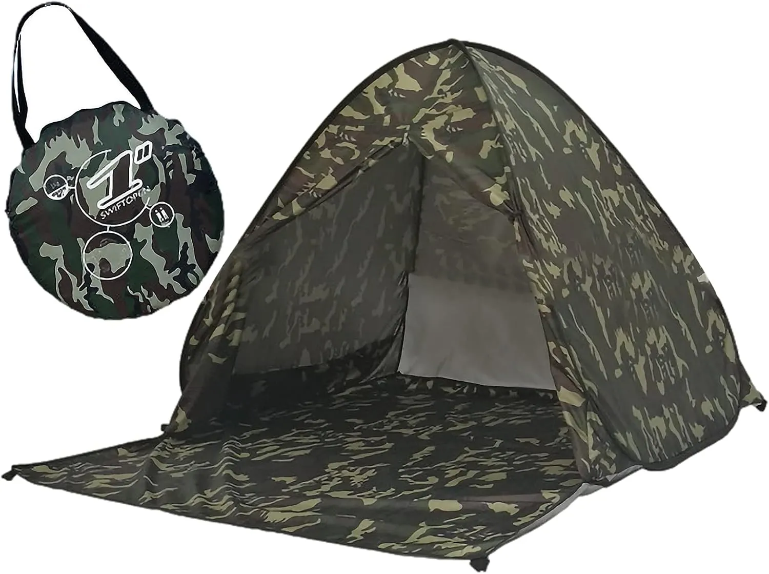 UV-Protection Pop-Up Beach Tent Portable Foldable Quick Set-Up Sun Shelter Cover with Zipper Door
