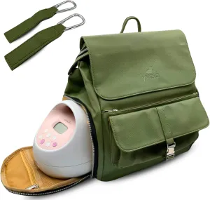 Vegan Leather Breast Pump Bag With Cooler and Stroller Hooks - Spectra Pump Bag with cooler - Compatible with Spectra S1 S2 - Spectra Pumping Bag for Work - Wearable breast pump bag Pumping Backpack