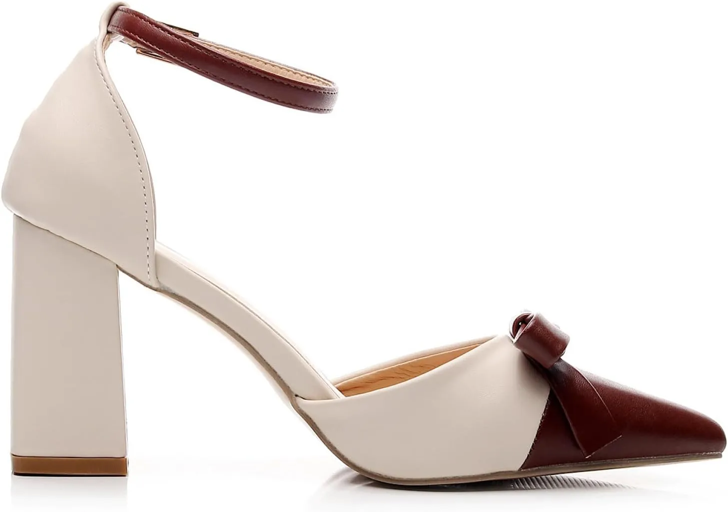 VenusCelia Women's Brightest Strap Pump Block Heel Shoe