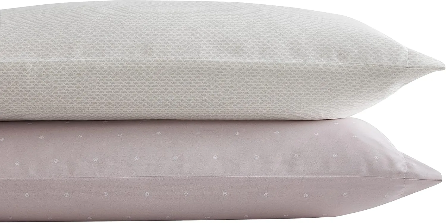 Vera Wang - Queen Sheet Set, Luxury Sateen Cotton Bedding, 800 Thread Count, Soft & Smooth Bedding Set (Eyelet Pink, Queen)