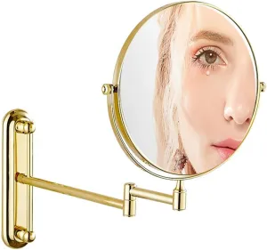 Wall Mounted Makeup Mirror, Magnifying Wall Bathroom Mirror with 3/5/7/10X Magnification, 360 Degree Swivel Rotation with Distortion Free View, for Girls (Color : 6in, Size : 10x)