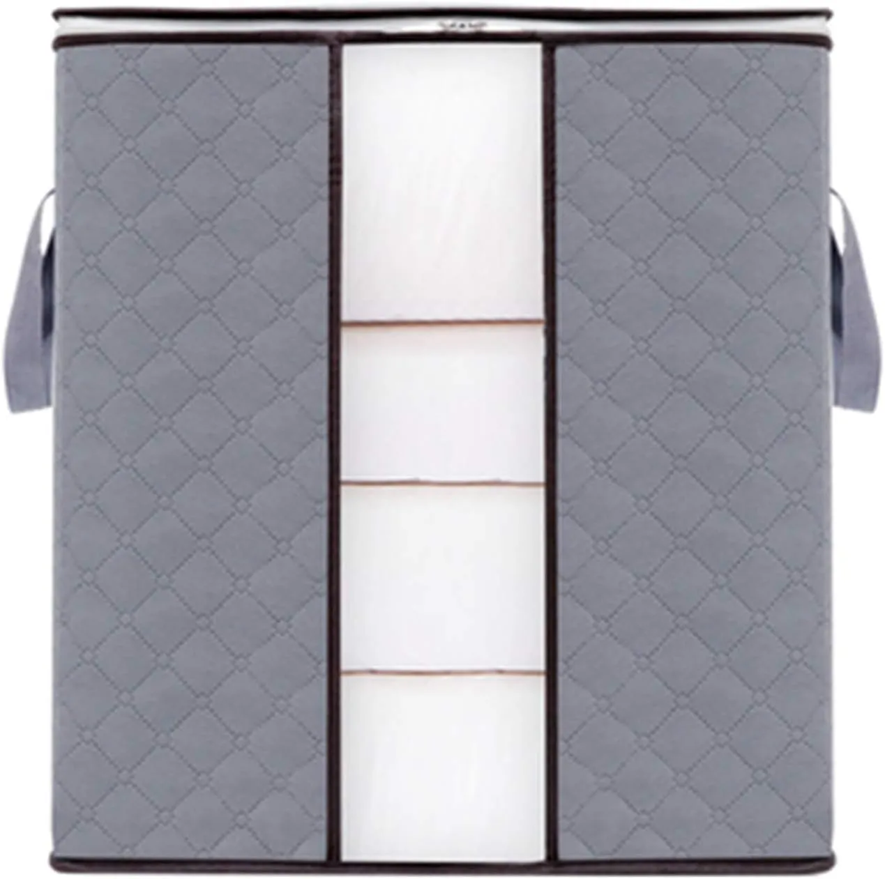 Warooma Clothes Storage Bag Clothes Duffel Bag Foldable Strong Zipper Transparent Window Large Capacity Storage Bag Used for Bedspreads Blankets Bedding Etc