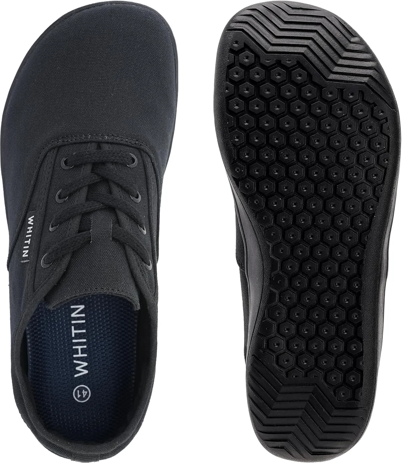 WHITIN Women's Wide Canvas Minimalist Barefoot Shoes | Zero Drop Sole | Casual Sneaker