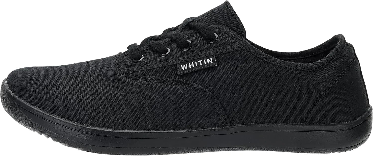 WHITIN Women's Wide Canvas Minimalist Barefoot Shoes | Zero Drop Sole | Casual Sneaker