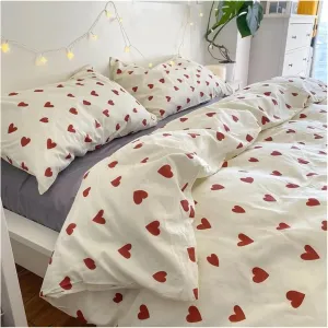 Winter Fashion Bedding Set White Green Double Bed Linens - Duvet Cover Pillowcase Queen Size Flat Sheet Classic Grid,Bedding Set(B,Twin 4pcs)