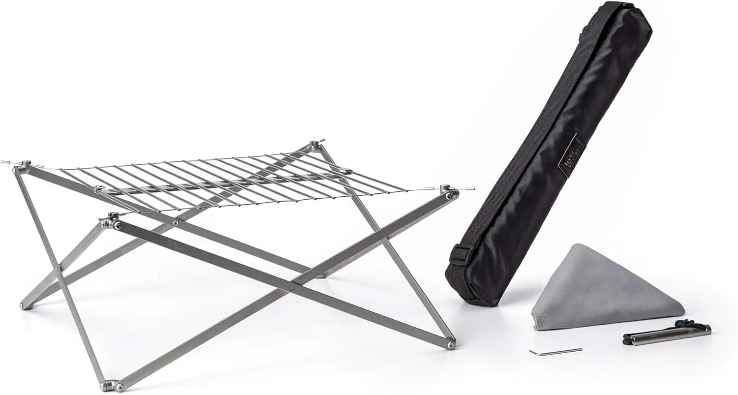 WOLF GRIZZLY GRILL, Compact Backpack Grill; The Perfect Over Fire Grill for Your Next Camping or Backyard Adventure