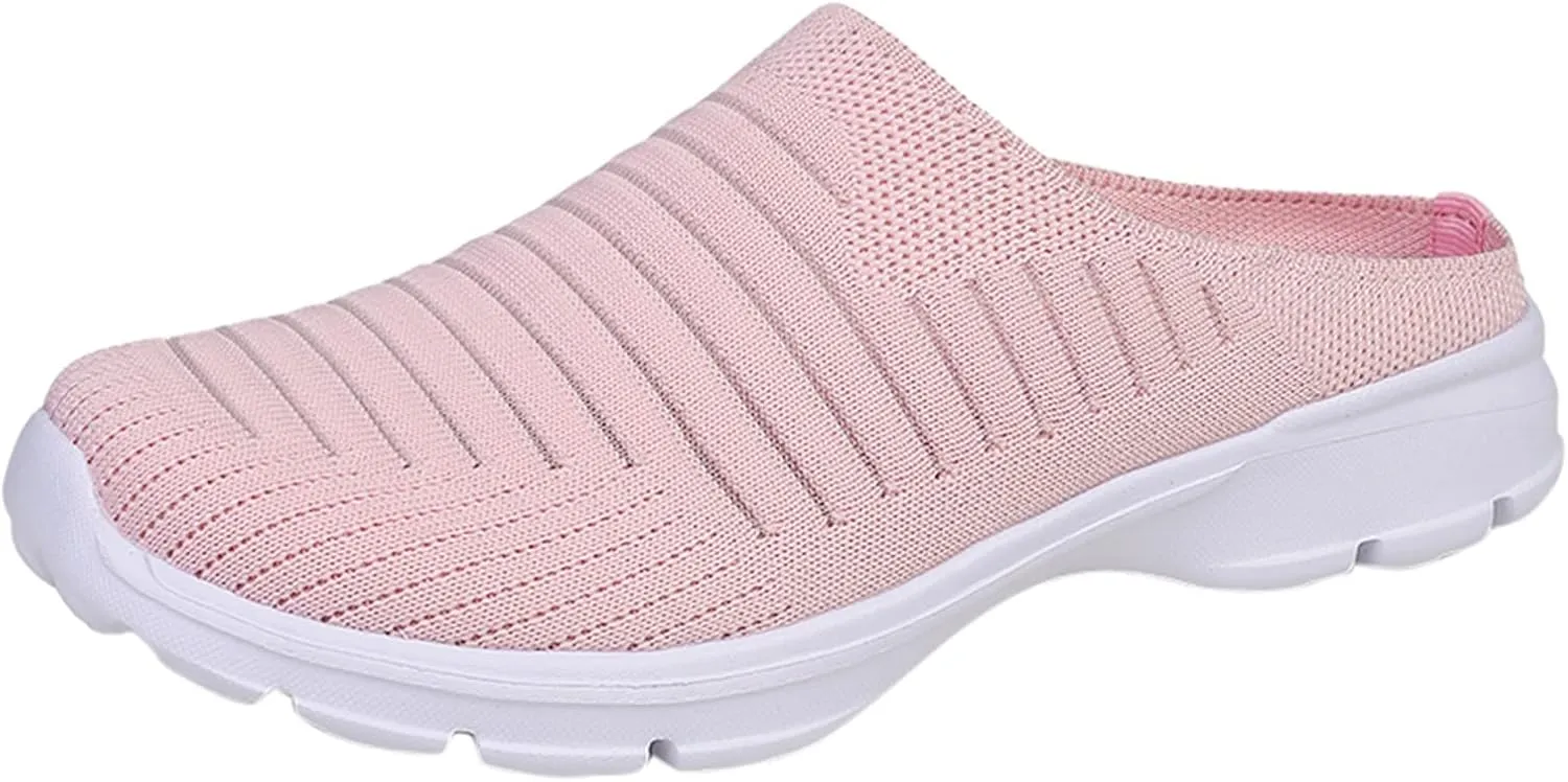 Women's Backless Slip on Mesh Sneakers Shoes Womens Tennis Shoes Loafers Black Casual Shoes Women's Fashion Sneakers Brown Tennis Shoe Loafers Shoe