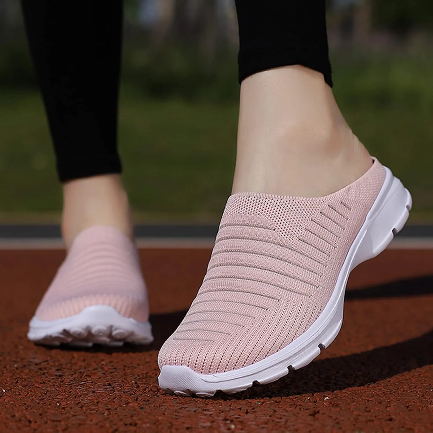 Women's Backless Slip on Mesh Sneakers Shoes Womens Tennis Shoes Loafers Black Casual Shoes Women's Fashion Sneakers Brown Tennis Shoe Loafers Shoe
