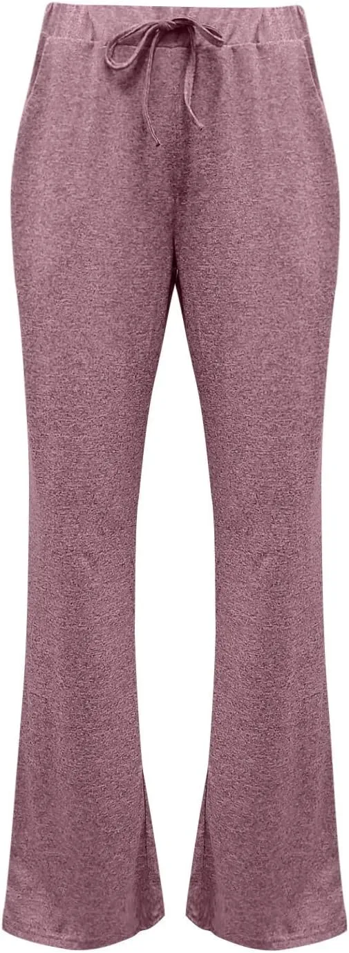 Women's Bootcut Yoga Pants Crossover High Waist Flare Leggings 2024 Trendy Casual Stretchy Workout Soft Bell Bottom Leggings