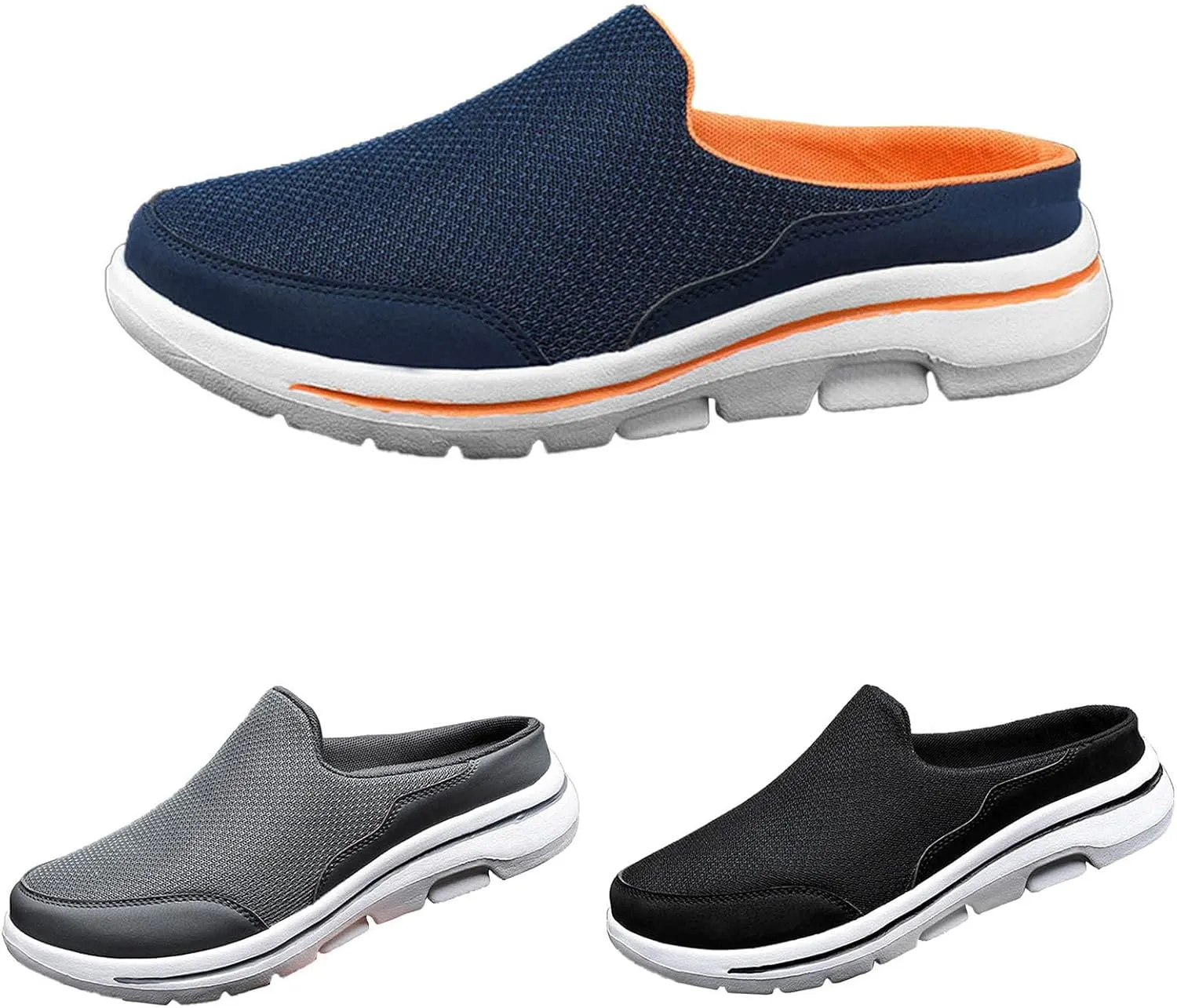 Womens Breathable Mesh Walking Mules Sneakers Non Slip Work Shoes Women Cute Casual Black Shoes White Platform Sneakers Tennis Shoe Loafers Shoe