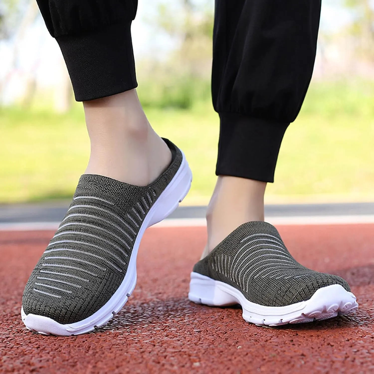 Womens Breathable Mesh Walking Mules Sneakers Tennis Shoes Men Food Service Shoes Dressy Casual Waterproof Sneakers Steel Toe Tennis Shoe Cross Trainer Shoe