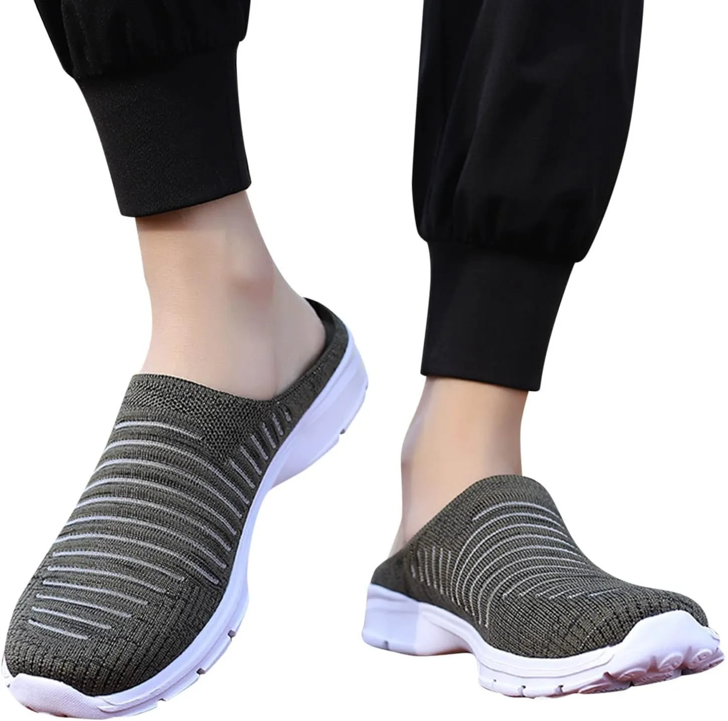 Womens Breathable Mesh Walking Mules Sneakers Tennis Shoes Men Food Service Shoes Dressy Casual Waterproof Sneakers Steel Toe Tennis Shoe Cross Trainer Shoe