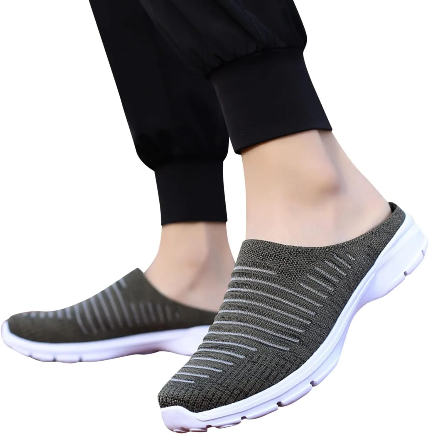 Womens Breathable Mesh Walking Mules Sneakers Tennis Shoes Men Food Service Shoes Dressy Casual Waterproof Sneakers Steel Toe Tennis Shoe Cross Trainer Shoe