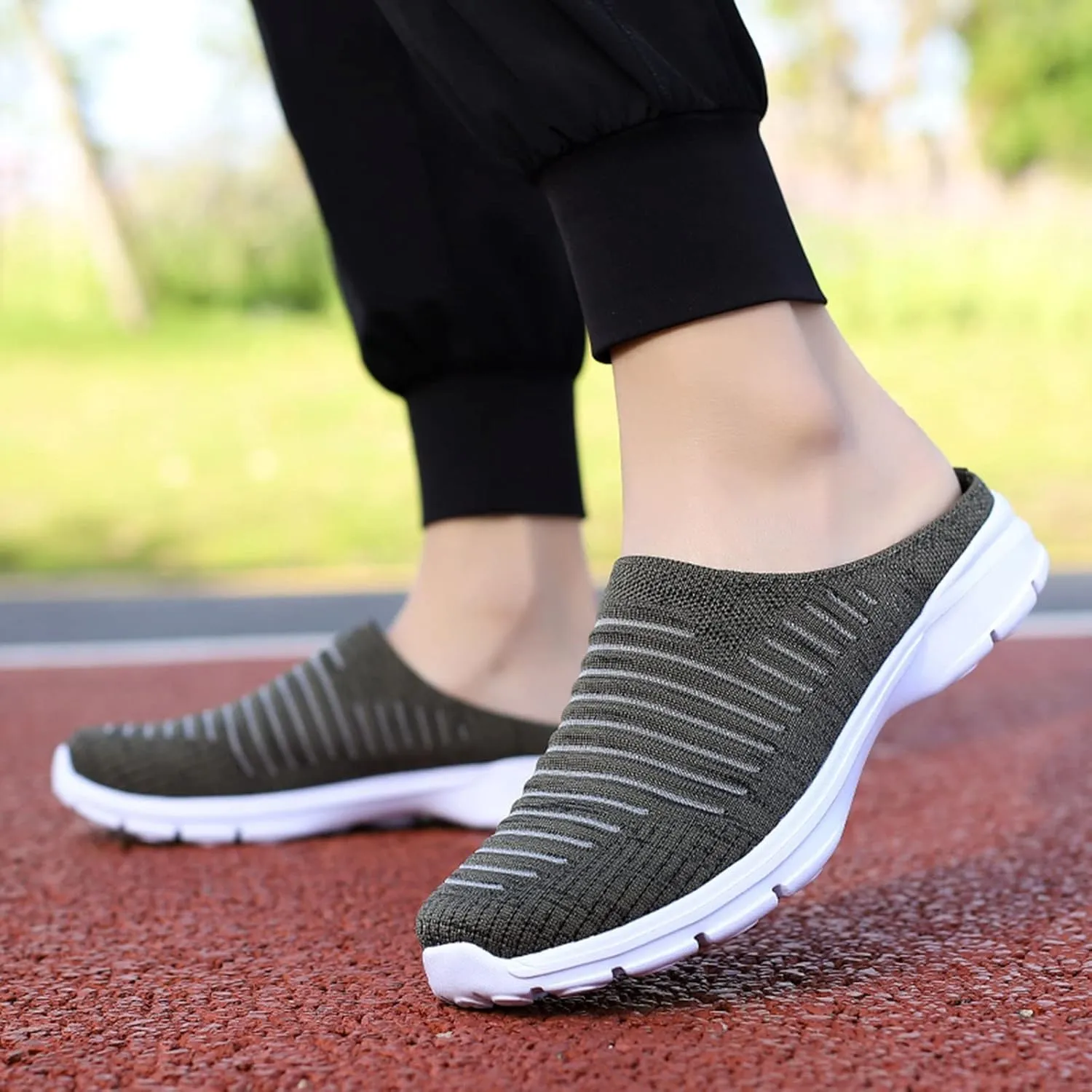 Womens Breathable Mesh Walking Mules Sneakers Tennis Shoes Men Food Service Shoes Dressy Casual Waterproof Sneakers Steel Toe Tennis Shoe Cross Trainer Shoe