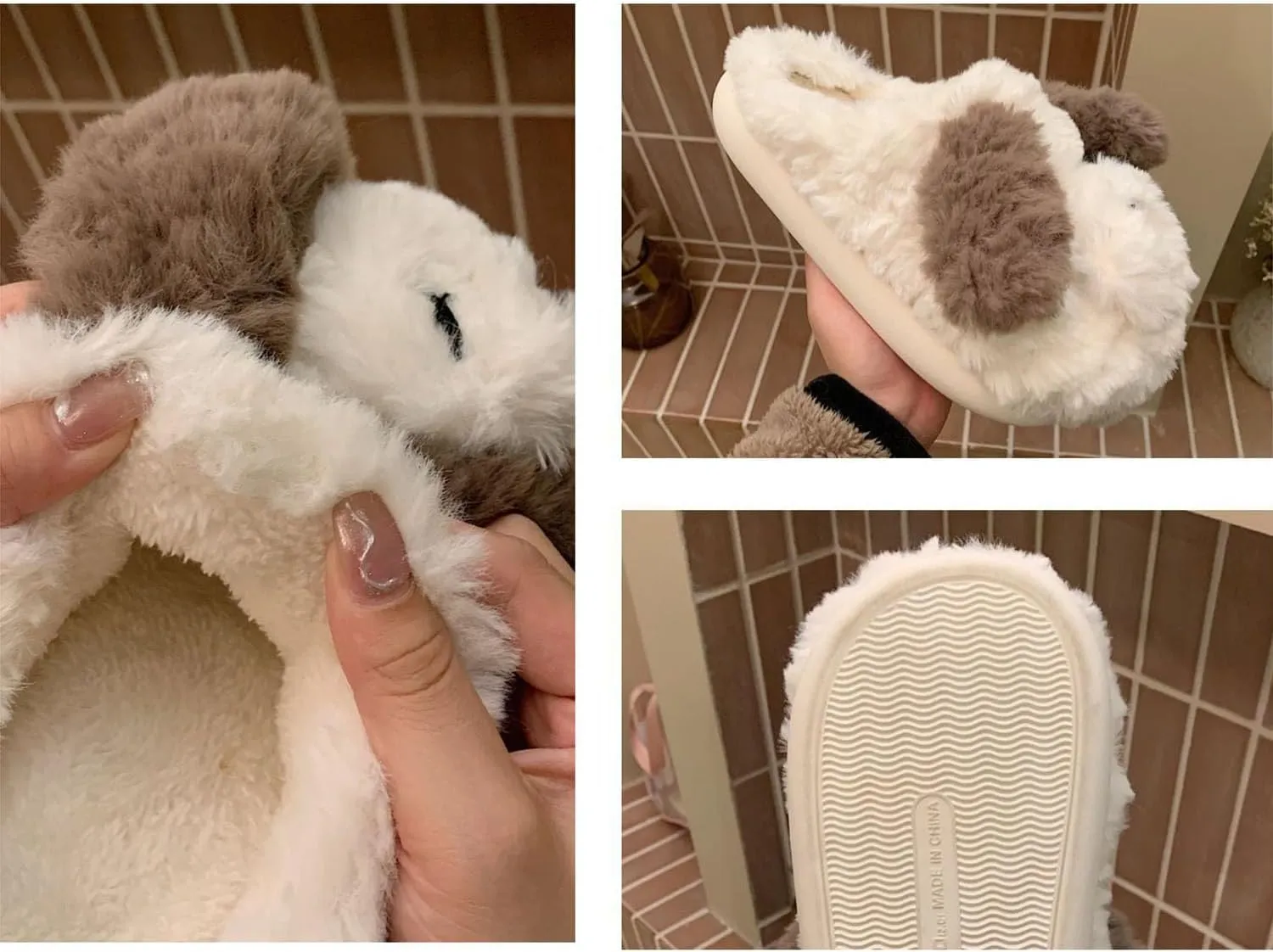 Women's Cute Animal Slippers Warm Memory Foam Animal Home Shoes Soft Fleece Plush House Slippers Indoor Outdoor