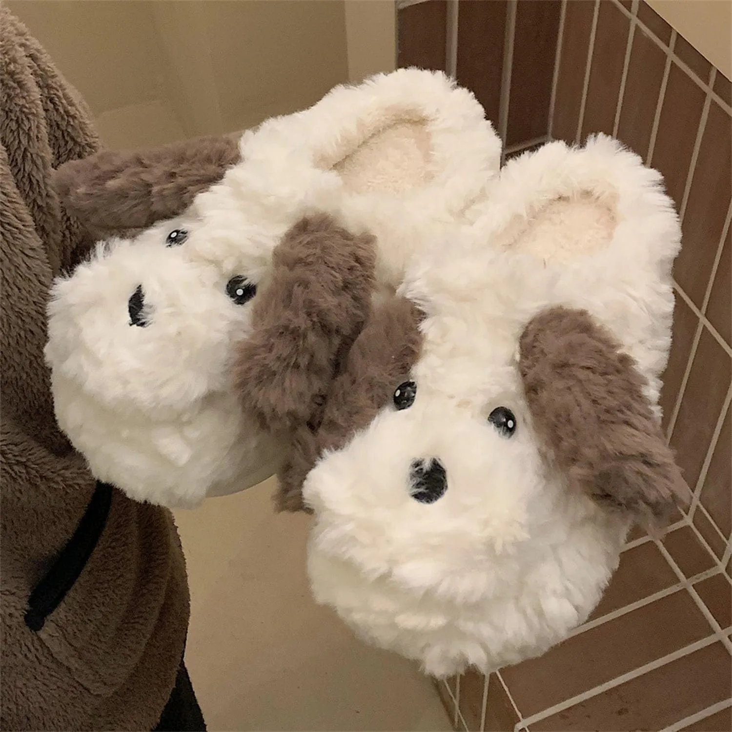 Women's Cute Animal Slippers Warm Memory Foam Animal Home Shoes Soft Fleece Plush House Slippers Indoor Outdoor