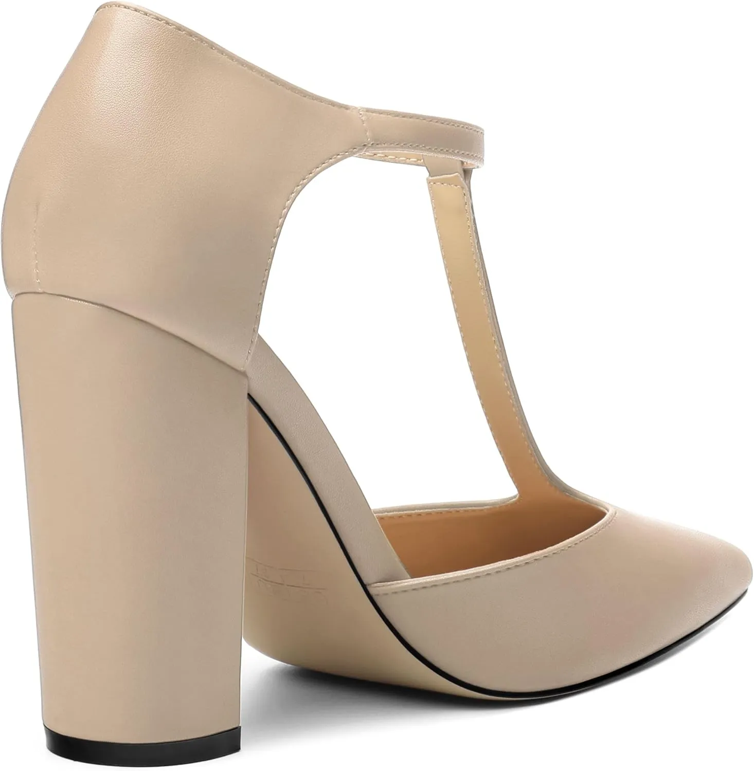 Women's High Heel Pumps, Simple Classic T-Strap Pointed Toe Dress Shoes,Party Dress Sandals3.9