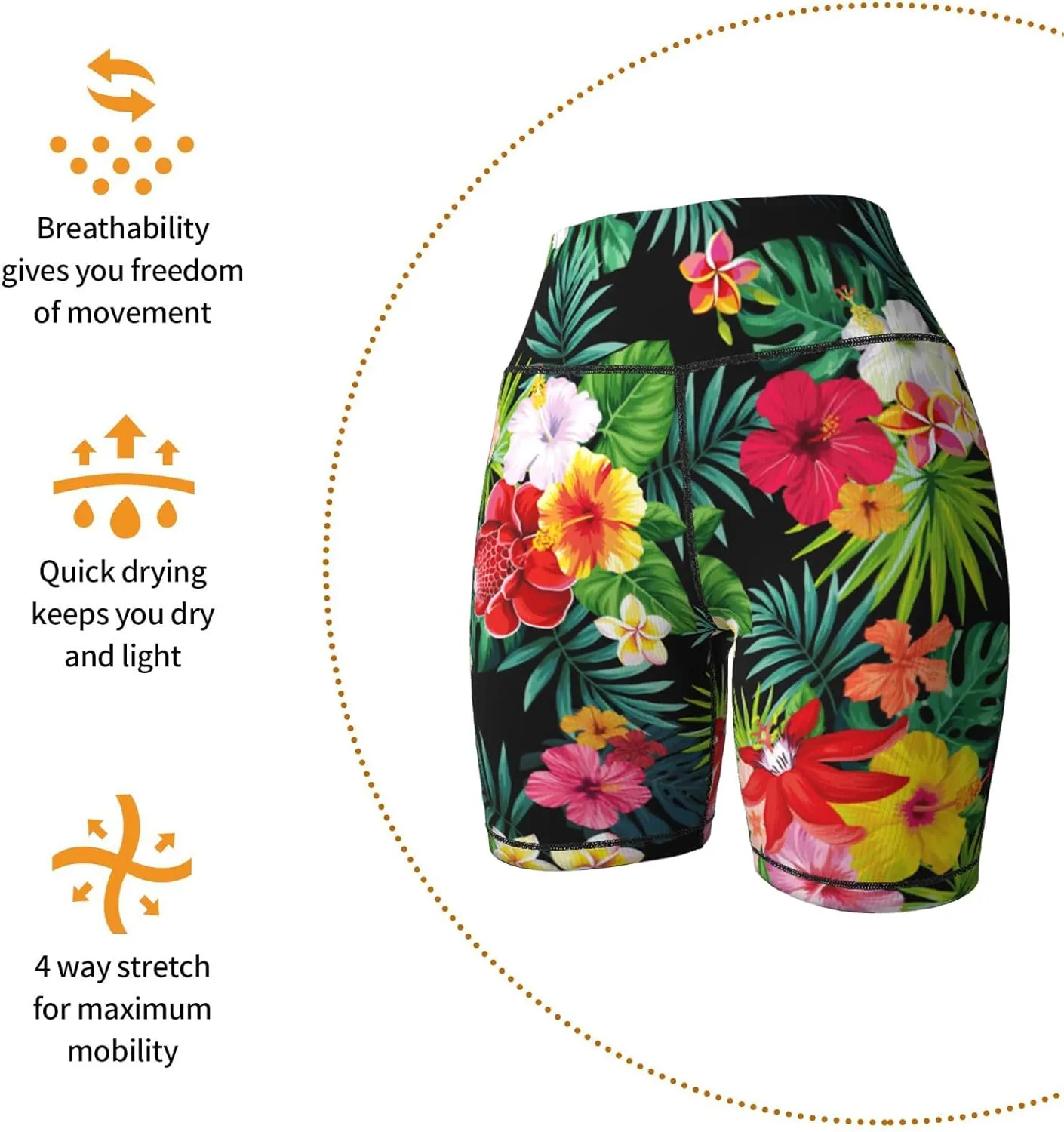 Women's High Waist Bike Shorts for Workout Sports Athletic Running Hiking Biker Yoga Gym Size
