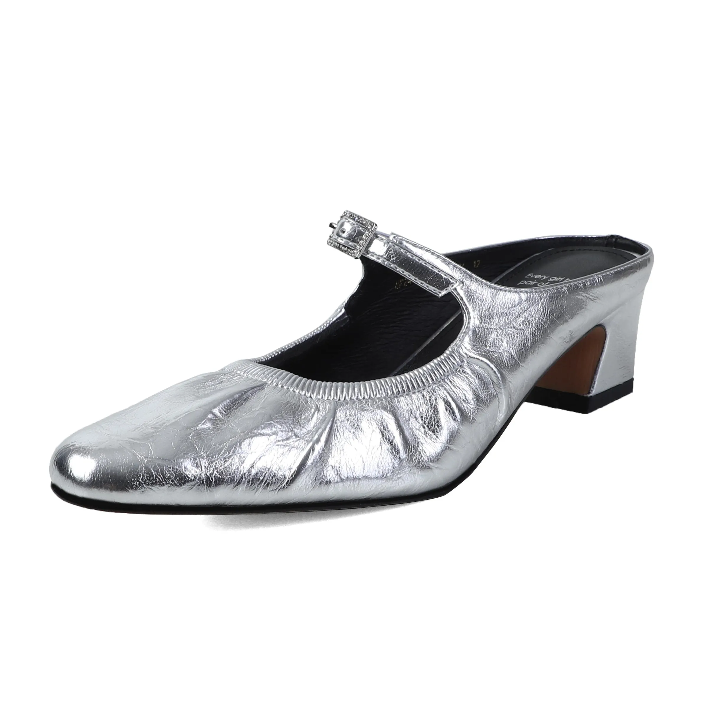 Women's Leather Pointed-toe Mules for Office Mid-heeled Stylish Sandals