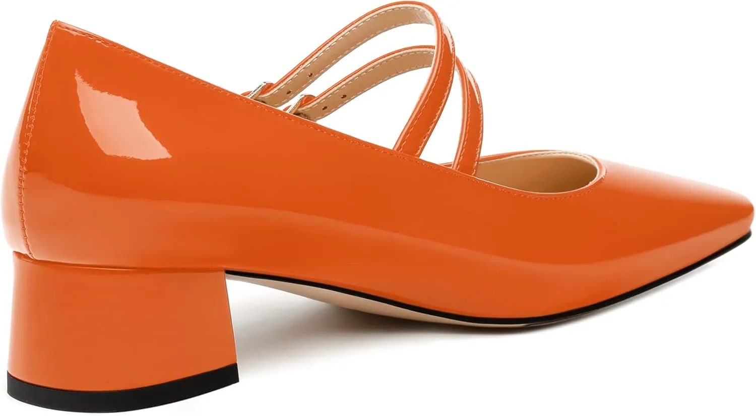 Womens Mary Jane Pumps, Square Toe Low Block Heel Pump Shoes for Women, Daily Comfort Mary Jane Pumps with Two Straps 1.3"