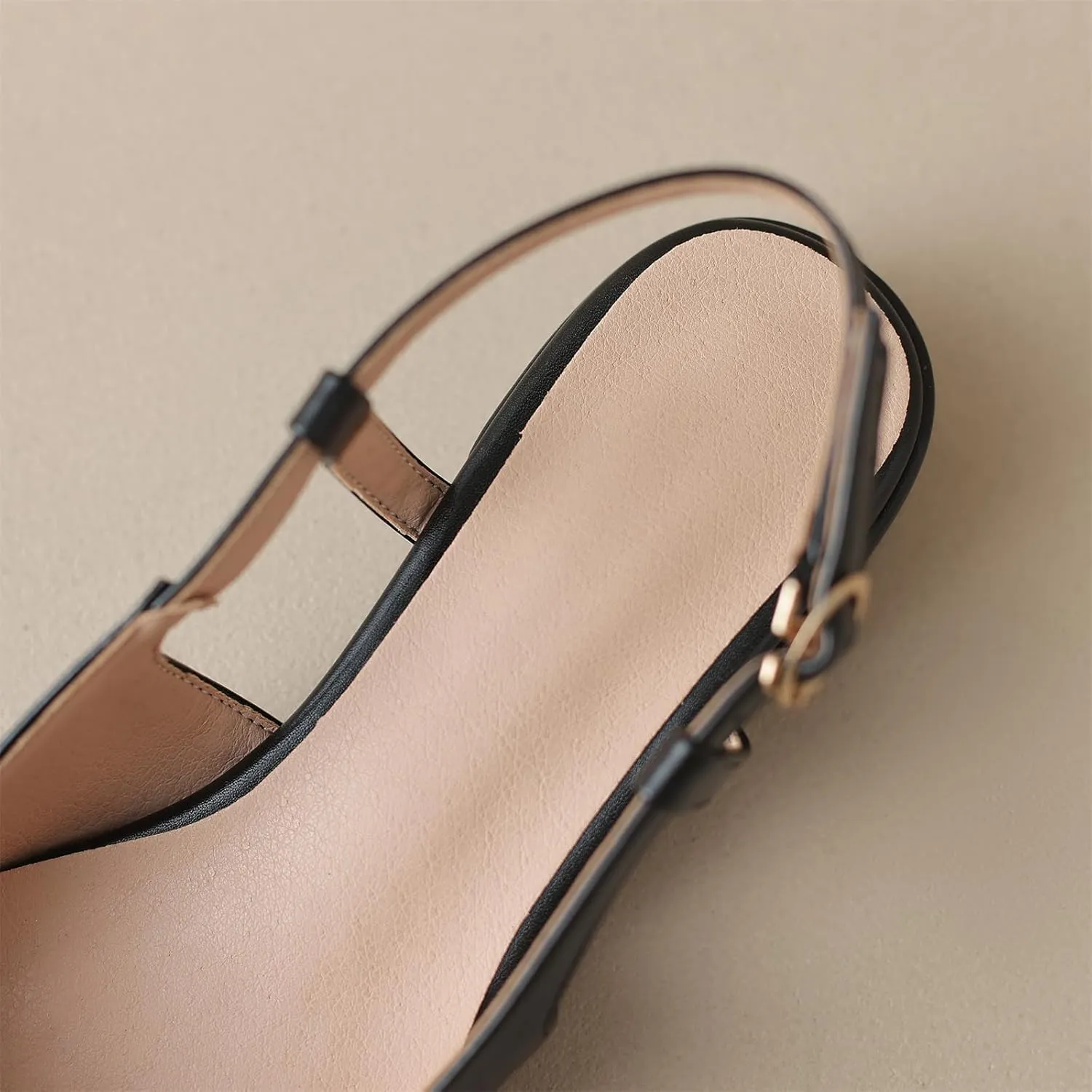 Women's Retro Cap Pointed Closed Toe Pump Slip-On Slingback Two Toned Chunky Low Block Heel Buckle Classic Work Office Church Casual Comfort Dress Shoes Business Party Shopping Dating Sandals