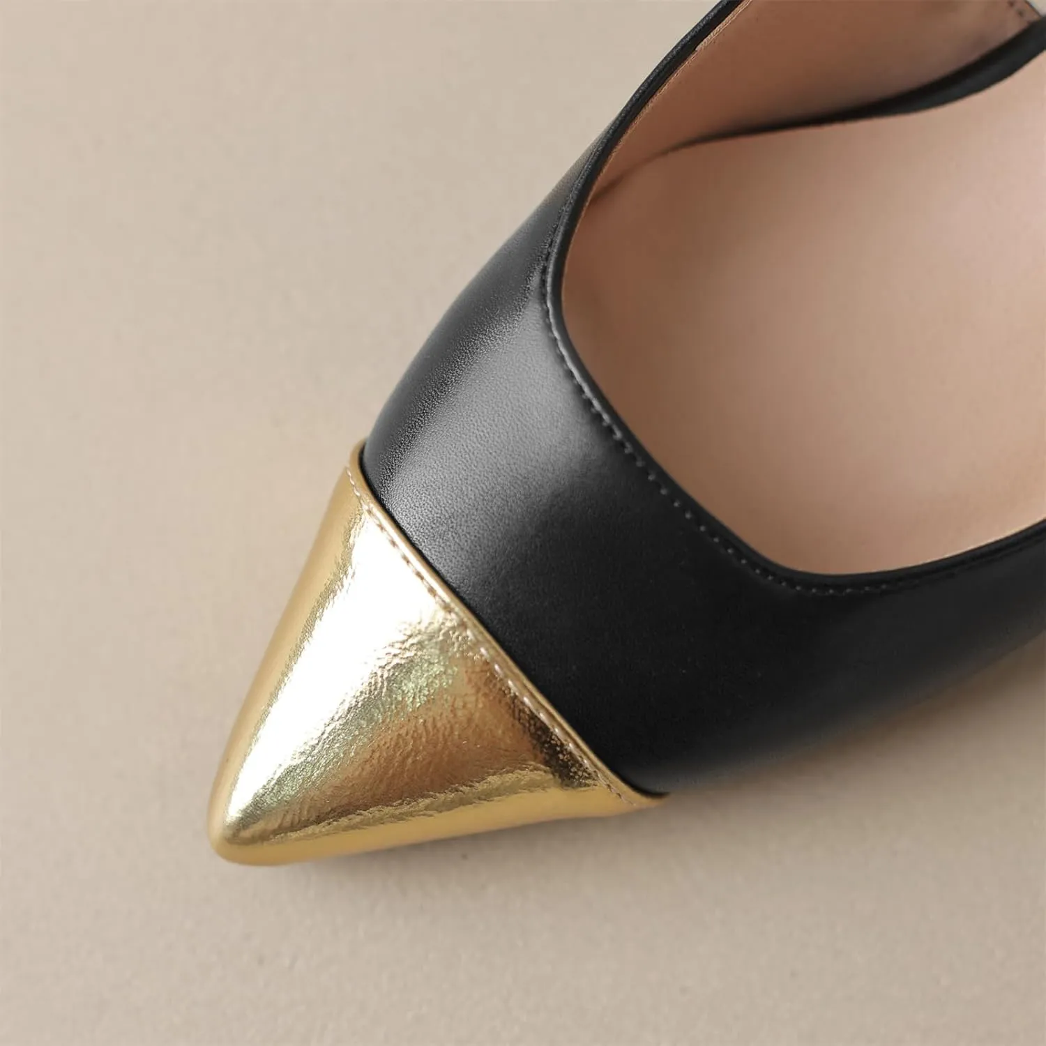 Women's Retro Cap Pointed Closed Toe Pump Slip-On Slingback Two Toned Chunky Low Block Heel Buckle Classic Work Office Church Casual Comfort Dress Shoes Business Party Shopping Dating Sandals