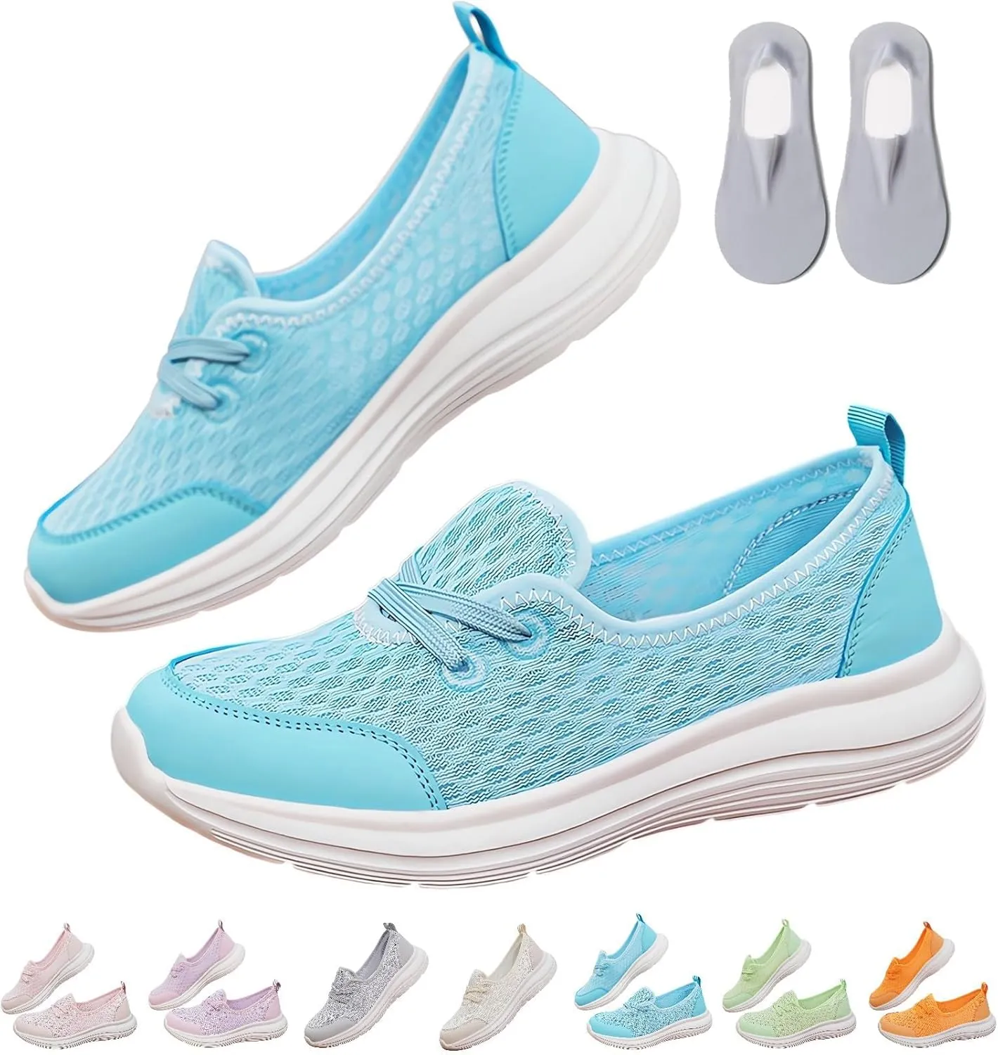 Women's Soft Sole Mesh Comfort Orthopedic Shoes, Lightweight Soft Solecomfortable Flat Arch Support Walking Shoes,Slip Ins Sneakers Ladies