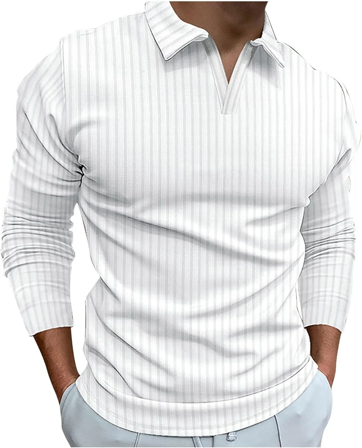 Work Shirts for Men 2023 Regular Fit Long Sleeve V Neck Solid Work T Shirt Casual Muscle Fitness Sport Clothes