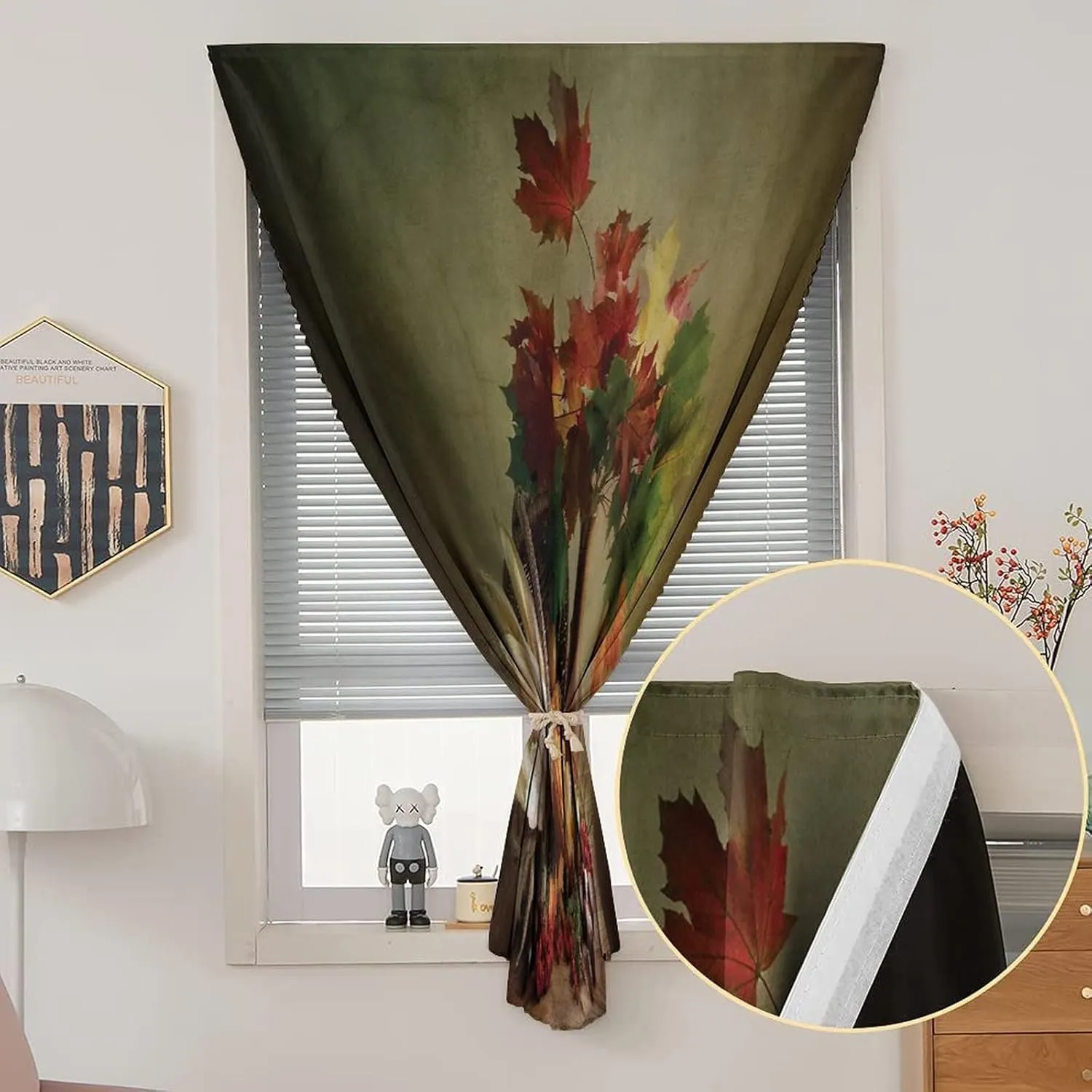 XISUNYA Adjustable Blackout Shades, Harvest Portable Blackout Curtain, Nature Season Fall Vegetables and Leafs Wooden Table Print Living Room Bedroom Window Drapes,35W x63L Inch, for Kitchen Bathroom