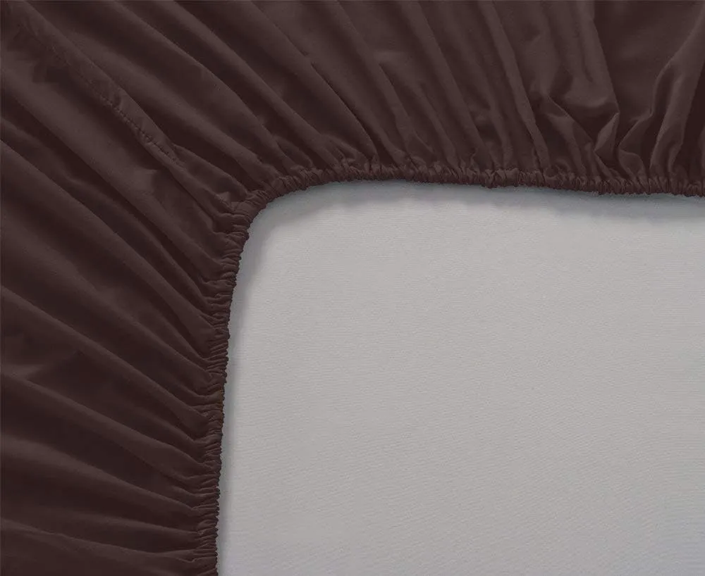 Xtream Fabric 4 Piece Real 800 Thread Count Bed Sheet Set - 100% Egyptian Cotton Ultra Soft Luxury Sheets - Italian Finish Fitted Sheet fits Upto 19” deep Pocket Mattress (King, Chocolate Solid)