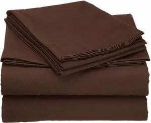 Xtream Fabric 4 Piece Real 800 Thread Count Bed Sheet Set - 100% Egyptian Cotton Ultra Soft Luxury Sheets - Italian Finish Fitted Sheet fits Upto 19” deep Pocket Mattress (King, Chocolate Solid)