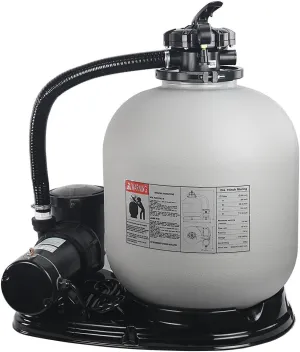 XtremepowerUS 19" Sand Filter 1.5HP Pump 4500 GPH Swimming Pumps System & Filters Combo Set Multi-Port Valve, for Domestic and Commercial Pools