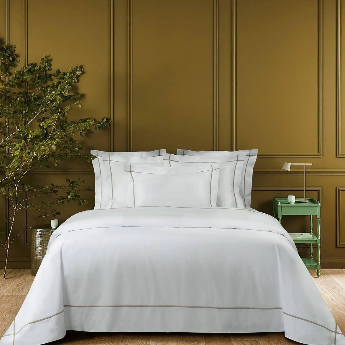 Yves Delorme Athéna Pierre King 21 x 43 in Pillowcase Extra Soft and Cooling Luxury Sheets, 100% Natural Organic Cotton - Breathable and Durable