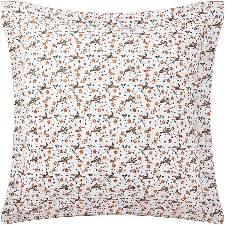 Yves Delorme Golestan Multicolor Euro 26 x 26 in Sham Extra Soft and Cooling Luxury Sheets, 100% Natural Organic Cotton - Breathable and Durable