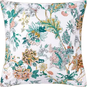 Yves Delorme Golestan Multicolor Euro 26 x 26 in Sham Extra Soft and Cooling Luxury Sheets, 100% Natural Organic Cotton - Breathable and Durable